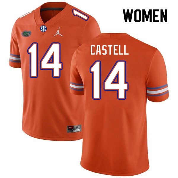 Women #14 Jordan Castell Florida Gators College Football Jerseys Stitched-Orange